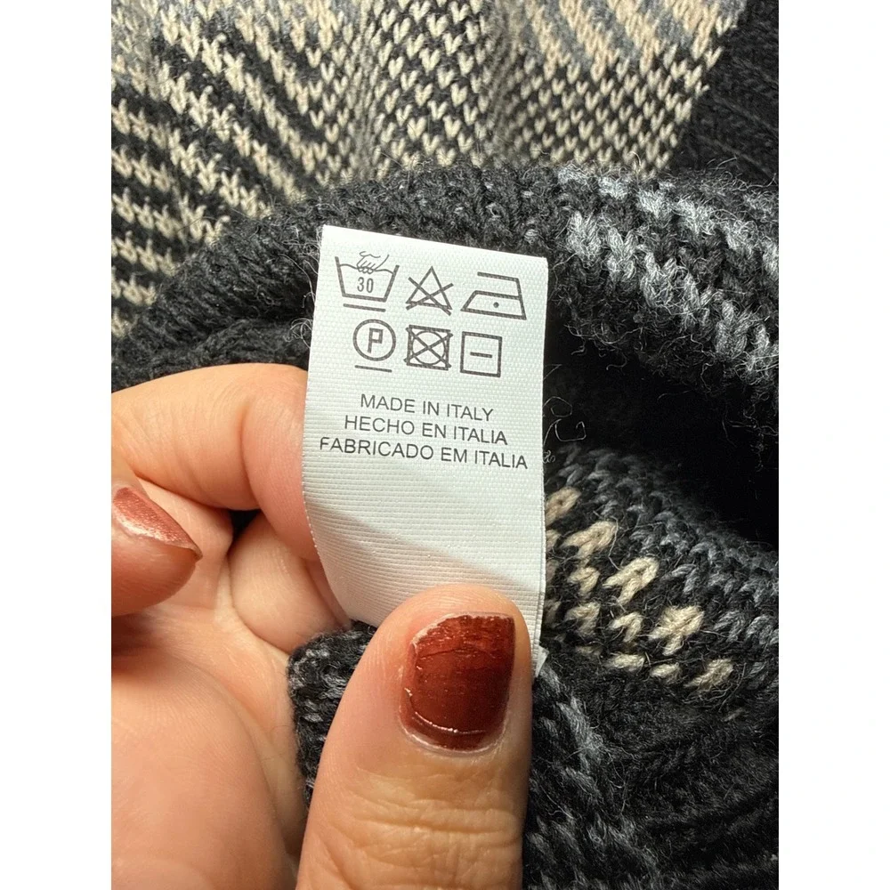Skovhuus Italy Virgin Wool Alpaca Blend Cowl Neck Poncho Sweater Small